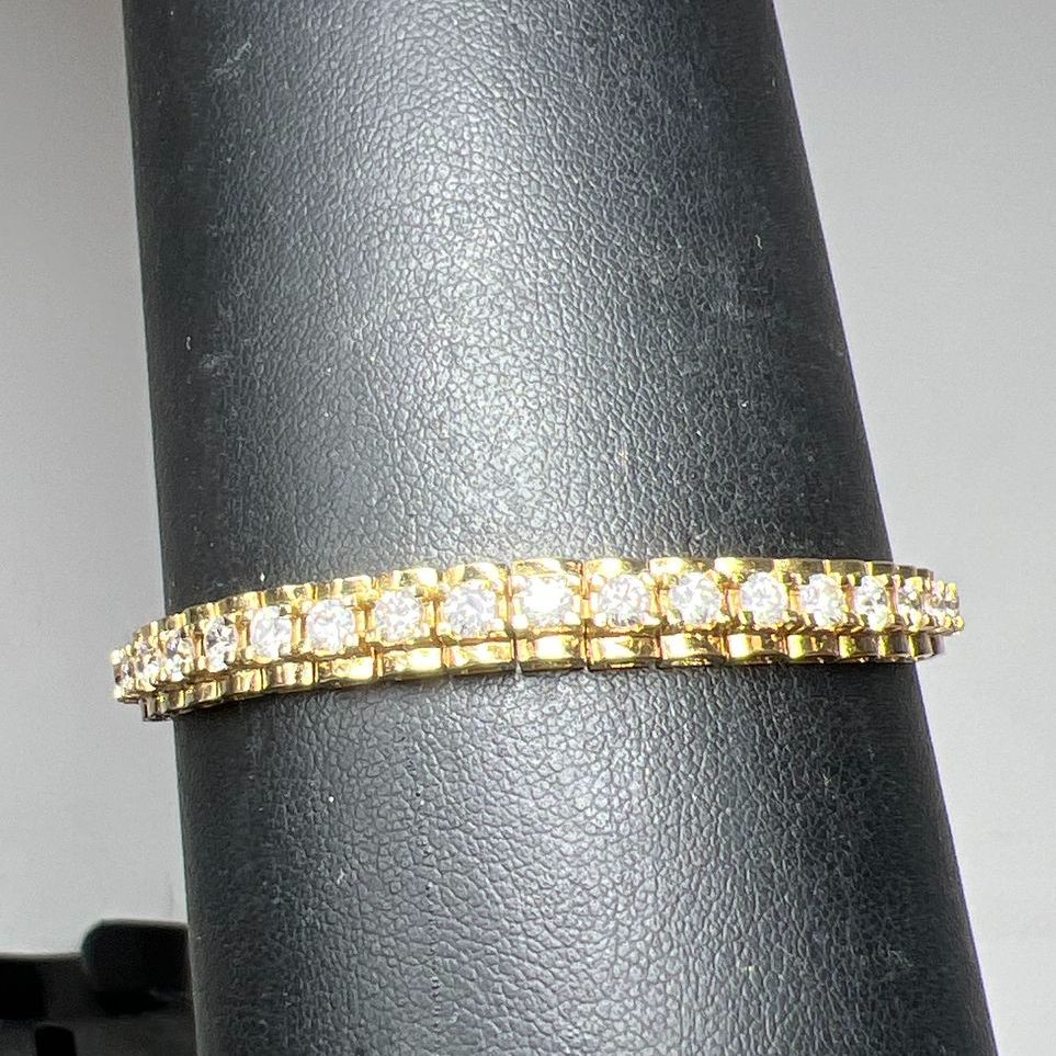 925 Sterling Silver Vermeil CZ Tennis Bracelet