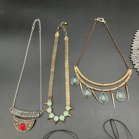 Fashion Statement Necklace Lot of 8 Boho Tribal Bib Collar Pendant Styles