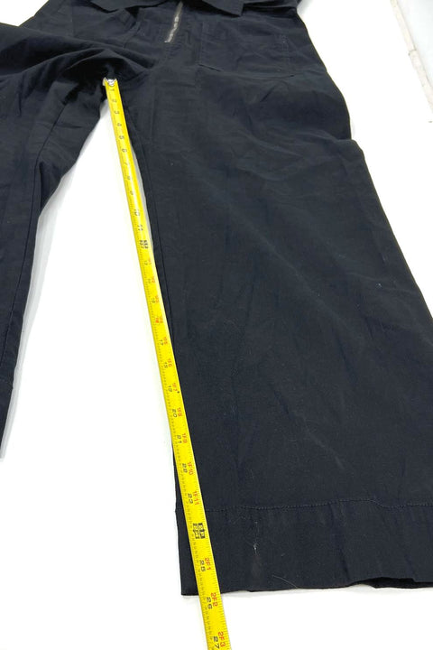 Maeve The Colette Black Zip Front Wide Leg Cropped Jumpsuit Women's 6