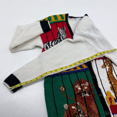 Vintage 90s Marisa Christina Classics Women's Circus Animal Cardigan Sz S
