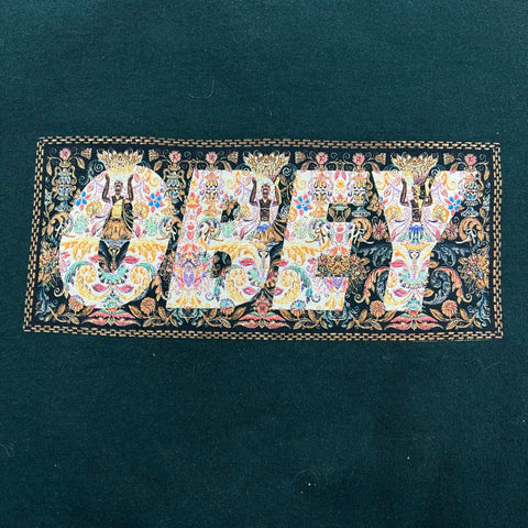Obey Men's Green Graphic Crewneck Sweatshirt Streetwear Tapestry Logo Size S