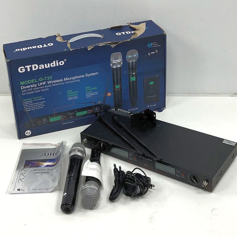 GTDaudio G-733 Diversity UHF Wireless Mic System in Original Box UNTESTED