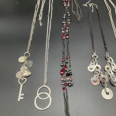 Modern Fashion Costume Jewelry Lot of 7 Pendant Watches Beaded Key Ring Styles
