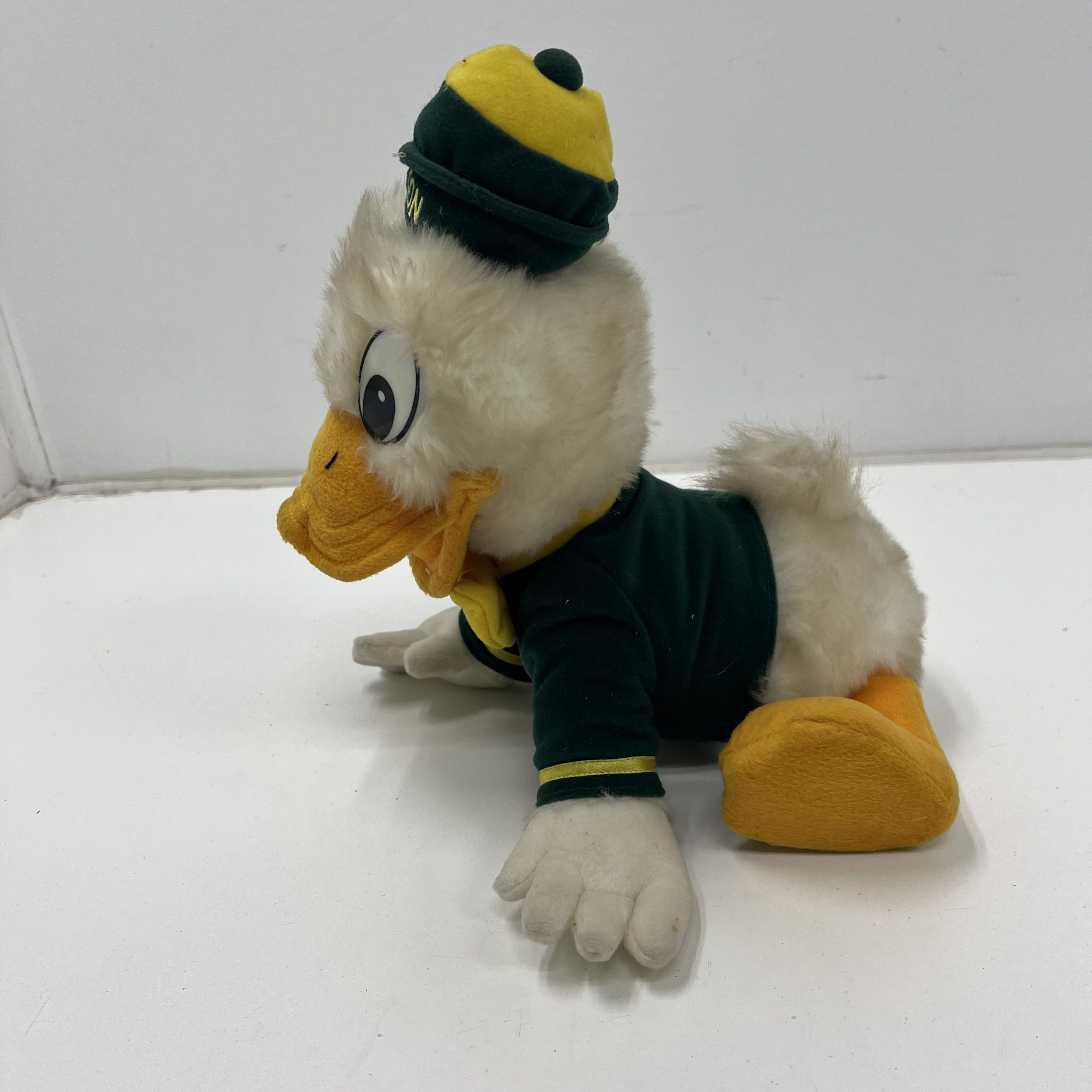 Vintage 90s Disney Oregon Ducks Mascot Plush The Duck Puddles Stuffed Animal