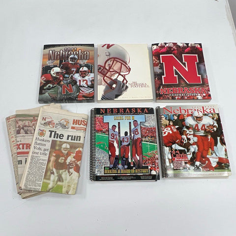 Nebraska Huskers Football Media Guide Lot 1990s 2000s + Championship Newspapers