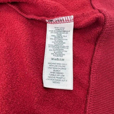 True Religion Men's Red Buddha Foil Centre Zip Graphic Logo Hoodie