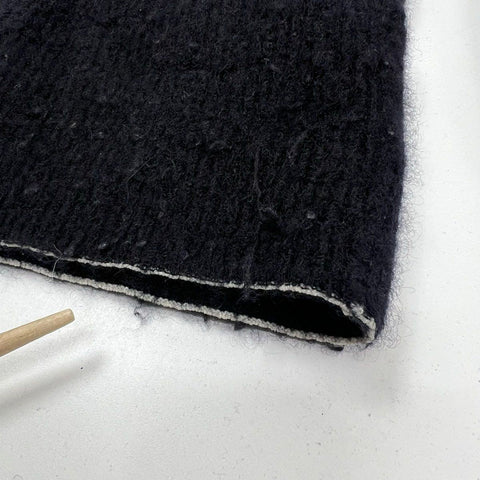 Vince Women's Black Boiled Cashmere Raw Edge Pullover Sweater Size M