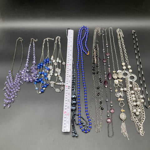 Modern Costume Fashion Necklace Jewelry Lot of 11 Beaded Chain Statement