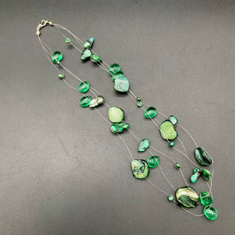 Mixed Pearl and Gemstone Style Necklace Lot of 6 Coral Jadeite Shell