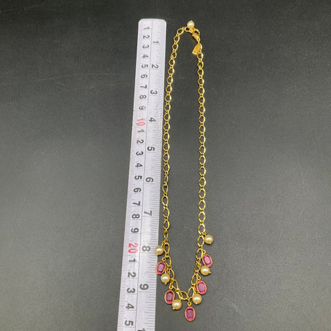 Deidre Hall Swarovski Gold Tone Purple Crystal Faux Pearl Necklace Set Lot of 2