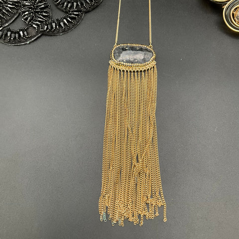 Vintage to Modern Statement Necklace Jewelry Lot 4 Pcs Gold Tone Bib Tassel