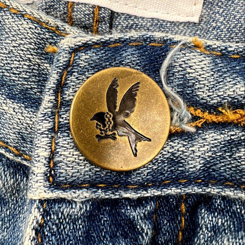 One Teaspoon Women's Trashed Free Birds Skinny Jeans Cobain Blue Sz 30 NWT