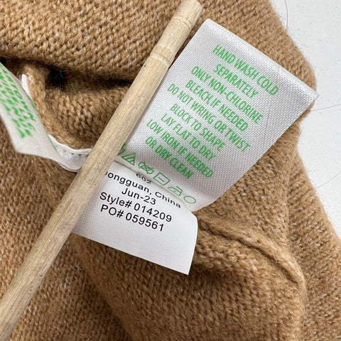 Lilly Pulitzer Women's Simora Sweater Tan Gold Button Shoulder Crewneck Size M