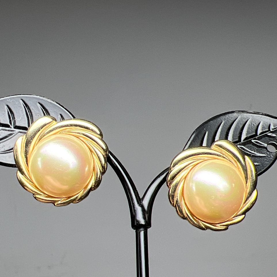 Majorica Faux Pearl Vermeil 925 Sterling Silver Earrings