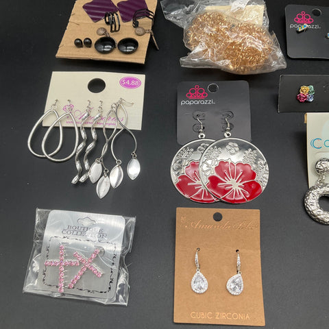 Paparazzi Carole Amanda Blu Jewelry Lot of 30 Pairs Earrings Studs Hoops Tassels