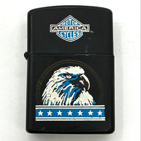 Biker Lighter Lot 3 Eagle Skull Motor America Cycles Black Matte Untested