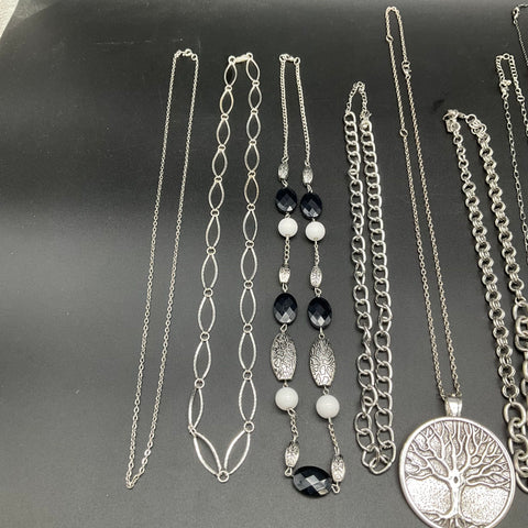 Guess Ralph Lauren Silver Tone Necklaces Jewelry Lot 15 Tree of Life Believe