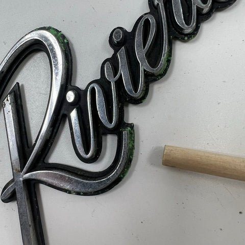 Vintage Buick Riviera OEM Emblem Lot Script & R Logo Badge