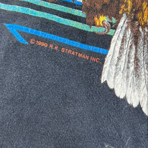 Vintage 1990 Harley-Davidson Eagle Freedom T-Shirt Single Stitch USA Sz L