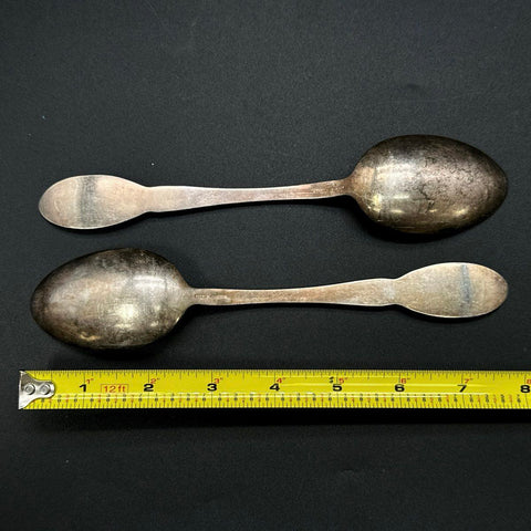 Alvin Silver Plate Tablespoons 2pc Set Wreath and Laurel Pattern 7.5 Inch