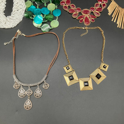 Fashion Statement Jewelry Lot 7 Necklaces Bib Bohemian Beaded Floral