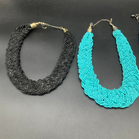 Beaded Statement Necklace Lot of 6 Bib Tassel Pendant Fashion Jewelry