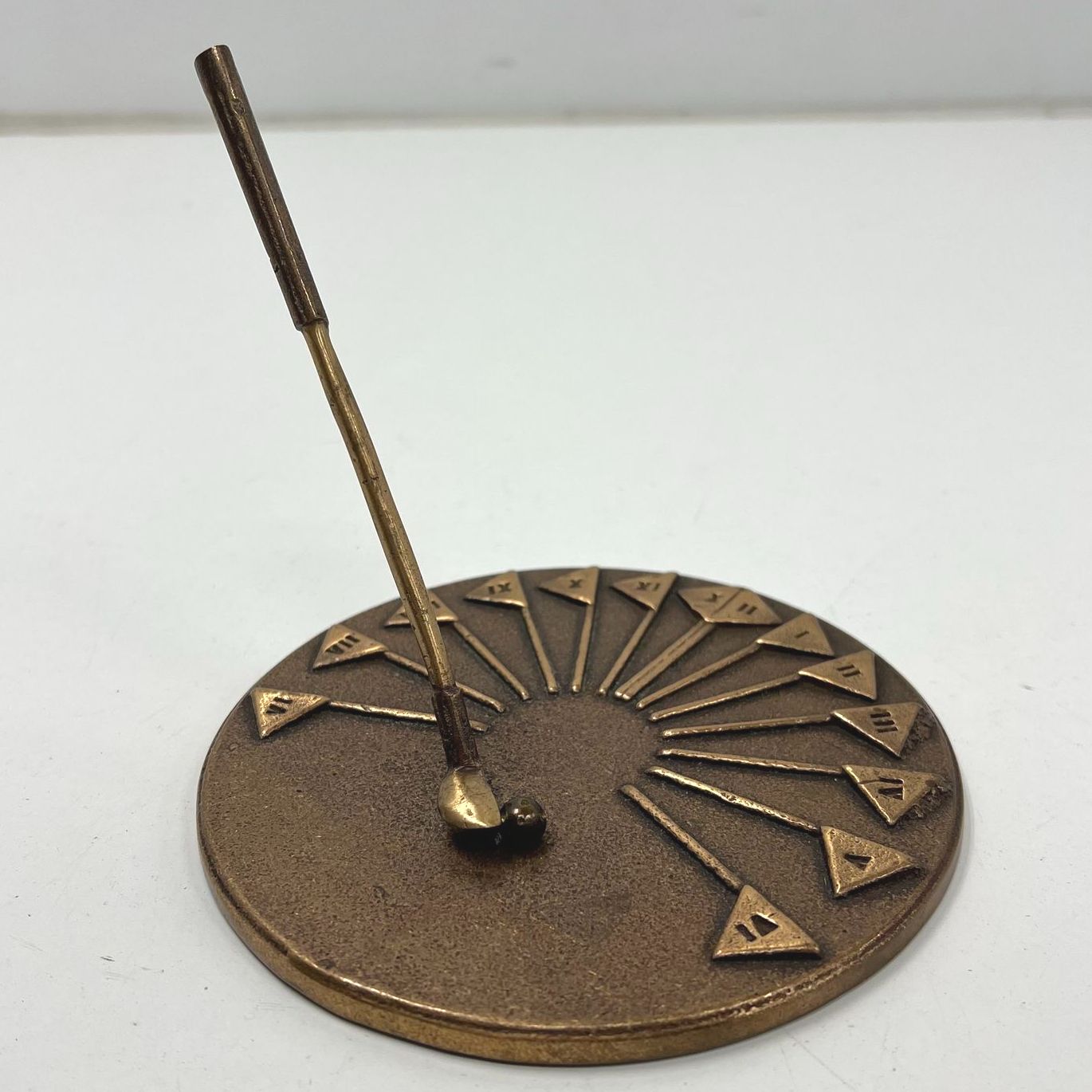 Andre Swan 1991 Oak Hills Invitational Golf Trophy Bronze Sundial Vintage