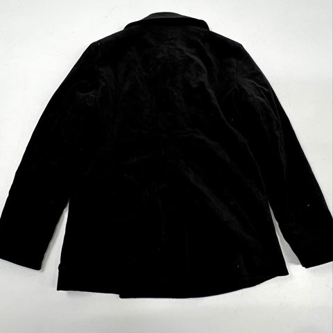 Lauren Jeans Co Women's Black Corduroy Double Breasted Peacoat Sz L