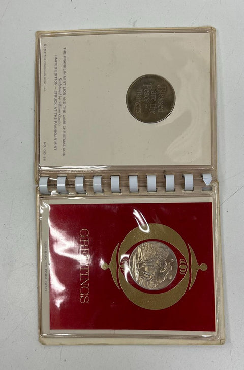 1969 Franklin Mint Medallic Greeting Cards 3 Christmas Coin Lot Set