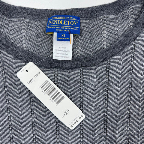 Pendleton Women's Merino Wool Chevron Knit Dress Gray Multi Sz XS NWT