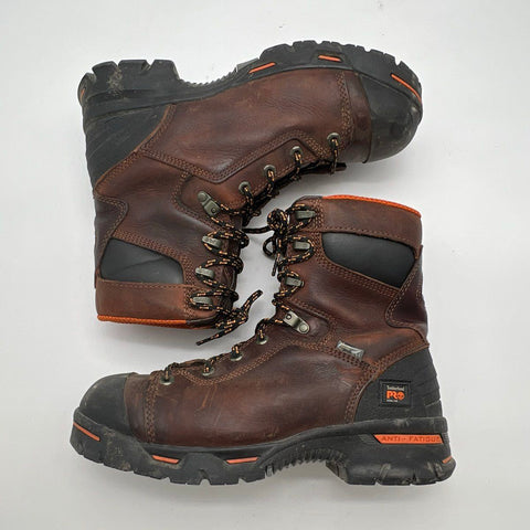 Timberland PRO Boondock Steel Toe Waterproof Brown Work Boots Men's Size 9.5 W