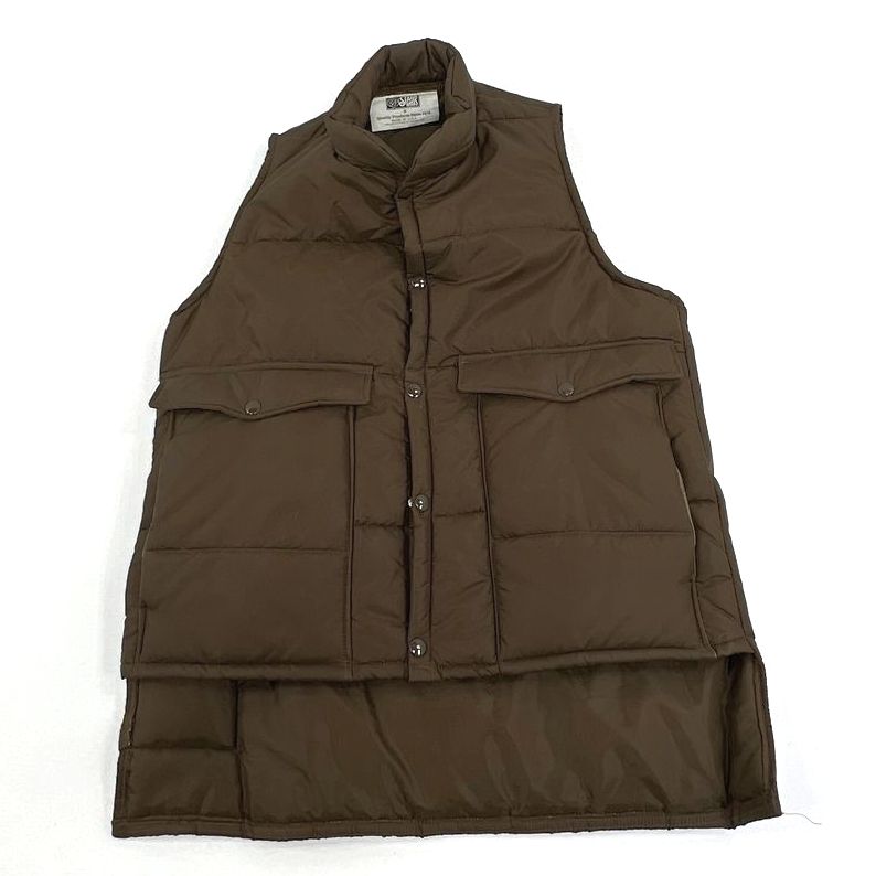 VTG Men's Stark Bros Orchards Stark Trees Brown Puffy Vest Snaps - Size Medium