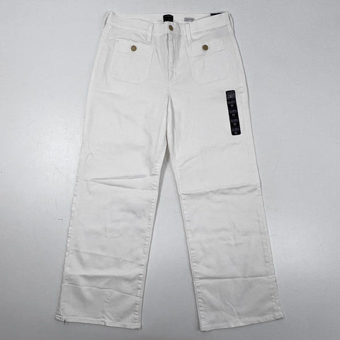 J.Crew Women's White Full Length Slim Wide-Leg Pants Size 32 NWT