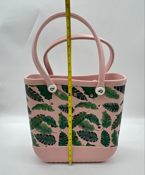 Bogg Bag Pink Tropical Palm Leaf Baby Bogg Bag Small Tote Beach Bag Washable
