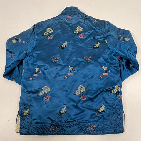 Vintage 50s Japan Reversible Embroidered Satin Quilted Bed Jacket