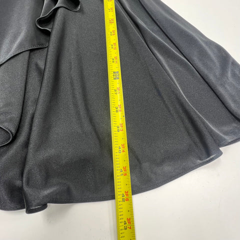 Vintage Filigree Ltd 80s Dress Sz 8 Black Silver Asymmetrical Ruched Cocktail
