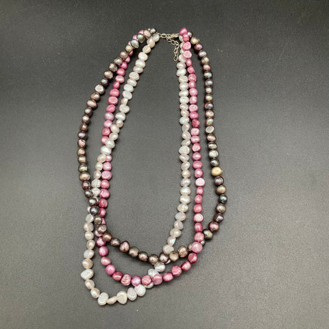 Sterling Silver 925 Freshwater Pearl Jewelry Lot 3 Multi-strand Necklaces