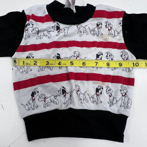 Vintage 90s Disney 101 Dalmatians Toddler Lot of 2 Graphic Striped Shirts Sz 2T