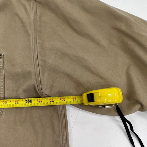 Carhartt Men's Tan Flannel Lined Canvas Shirt Jacket Workwear Size XL