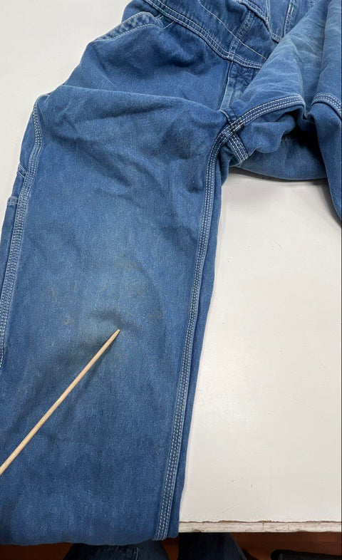 Liberty Denim Bib Overalls Carpenter Triple Stitch Blue Workwear Sz 32x30