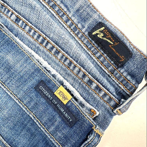 Lot of 2 Citizens of Humanity Women's Blue Denim Cut Off Jean Shorts Sz 26