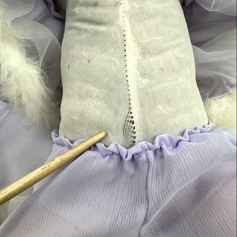 Goldenvale Artists Porcelain Angel Doll 2000 Purple Outfit Wings 16" Pillow