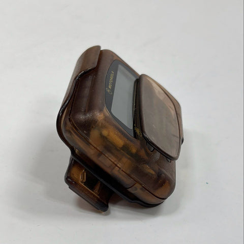 Vintage Motorola Pager Translucent Brown With Belt Clip Untested As-Is