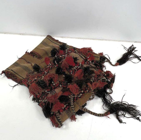 Vintage Middle Eastern Hand Woven Wool Tribal Camel Saddle Bag Tassels