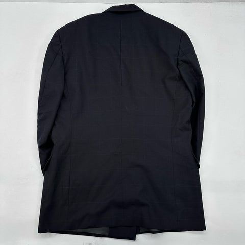 Oscar De La Renta Men's Double Breasted Windowpane Blazer Jacket Sz 40R