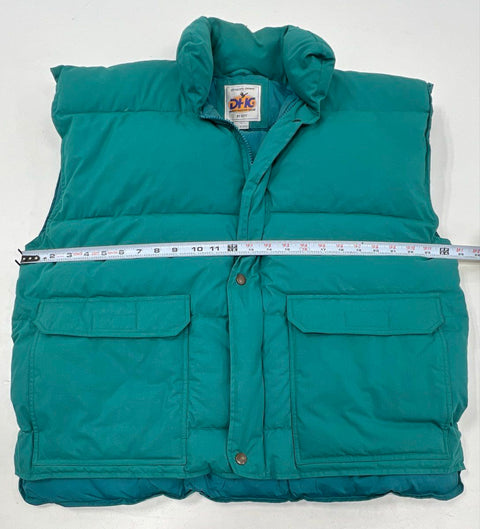Vintage 90s Key Dutch Harbor Gear Men's Teal Down Puffer Vest Quilted Sz L