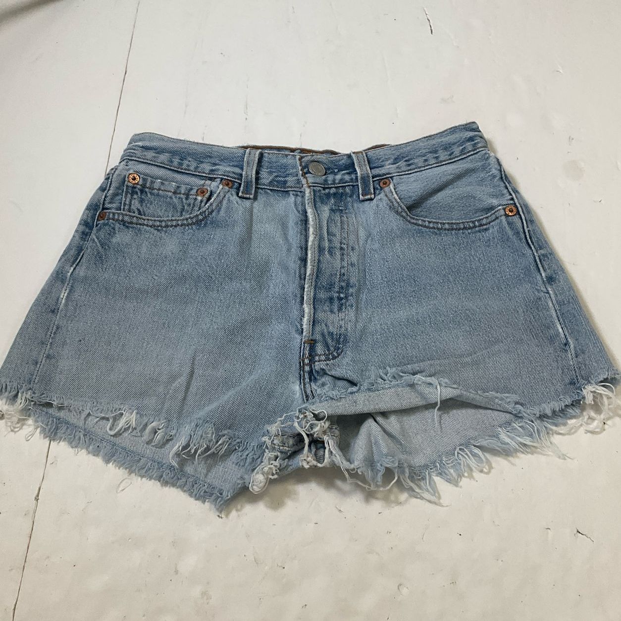 Levi's Women's Blue Distressed Jeans Cutoff Shorts Lot Vintage 1990s 27" Waist