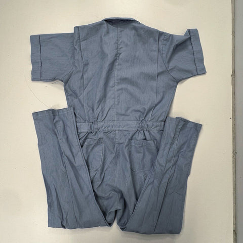 Vintage 80s Walls Hickory Stripe Short Sleeve Jumpsuit Coveralls USA Sz L