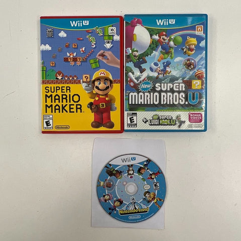 Super Mario Maker New Super Mario Bros U Nintendo Land Wii U 3 Game Lot Nintendo