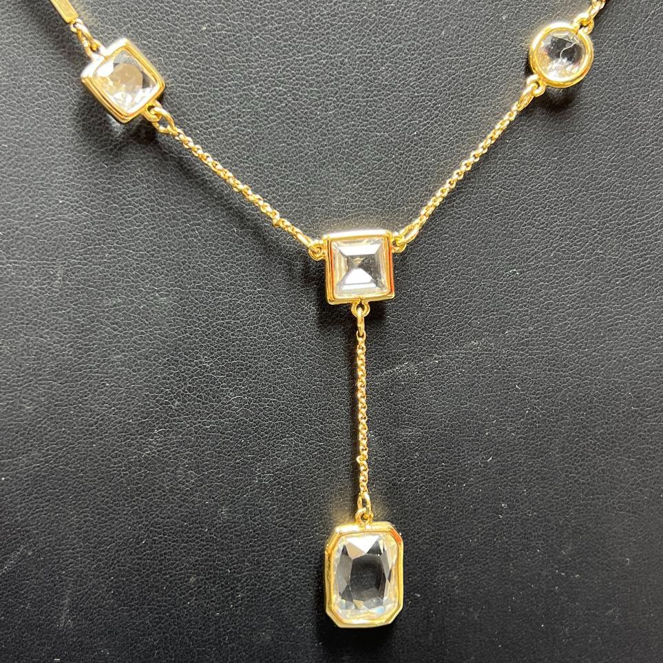 Kate Spade Rhinestone Gold tone Y-Drop Necklace